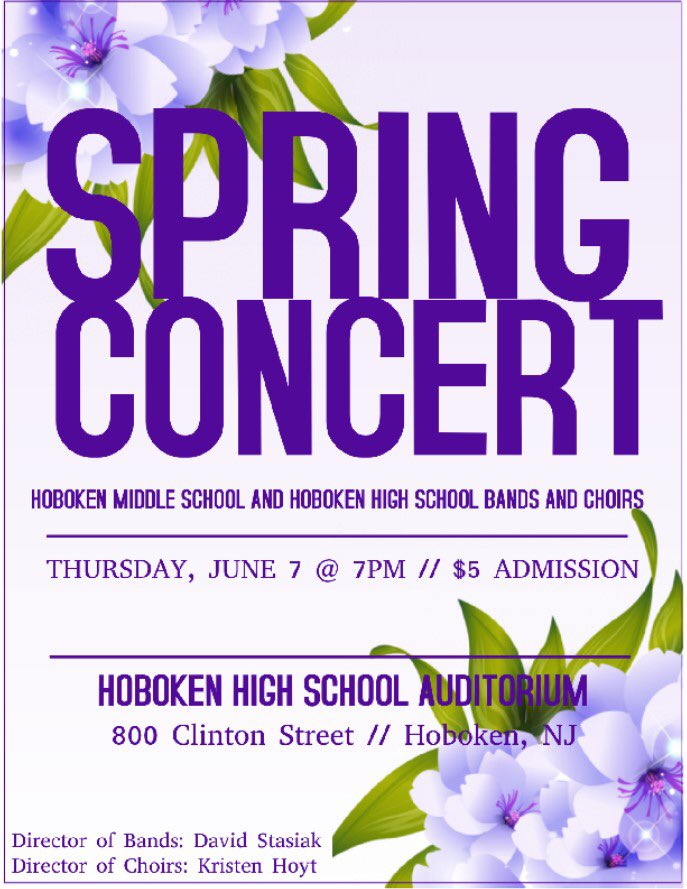 HobokenHSPGP's tweet photo. Spring Concert! 💐🎼 https://t.co/YXxMZ0JrZZ