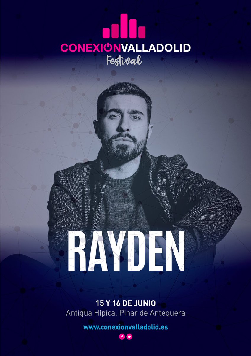 Conexion_Spain's tweet photo. 💜 RAYDEN 💜
Sábado 16 de junio a las 19:25h 🕓  
#ConexiónValladolidFestival  
@soyRayden #Antonimo
🎟️ https://t.co/hppvAyWRQ1    
#Concierto #Festival #Valladolid https://t.co/q7uduJQ7Wk
