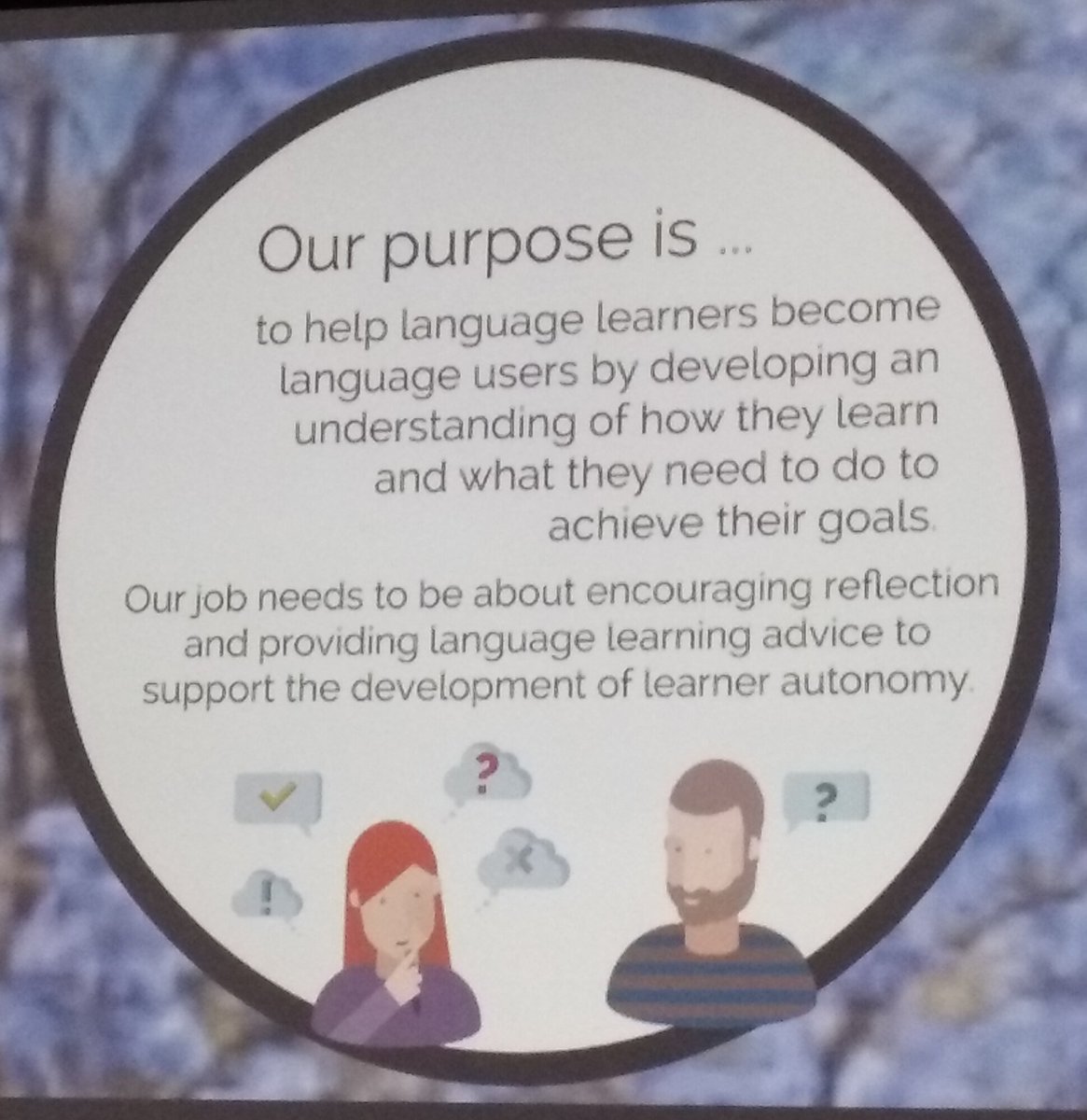 margarita_psr's tweet photo. Back at #FIID2018 in a session with Adelina Ruiz from @ITESO and she explained a complement option to #EnglishClasses called #LanguageLearningAdvising in #SelfAccess spaces to activate students' reflective processes by questioning and challenging them to be #Autonomous https://t.co/HaGBL62NrN