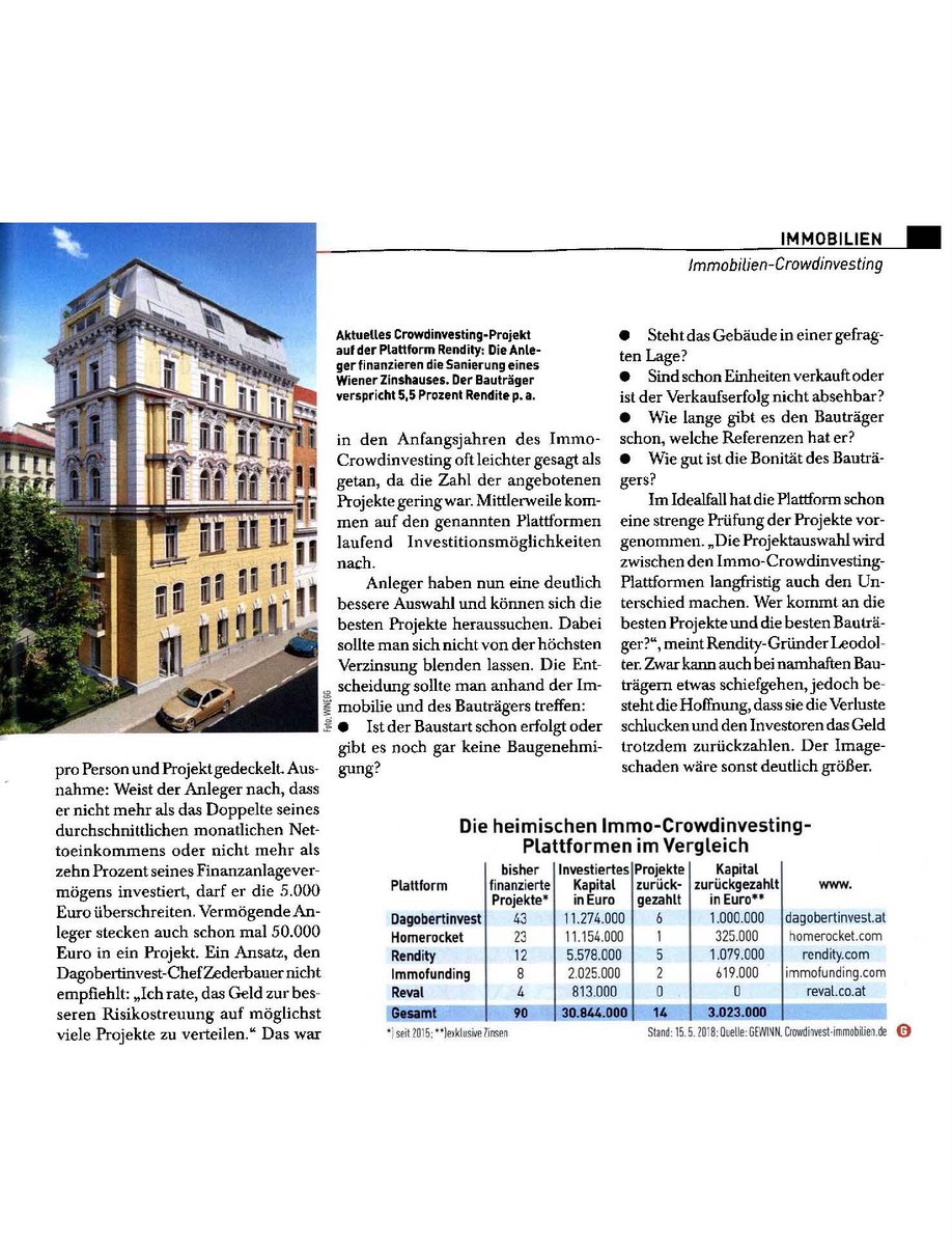 rendity's tweet photo. Das Wirtschaftsmagazin @gewinncom über @rendity, zwei unserer Projekte und die rasant wachsende Finanzierung von Bauprojekten. https://t.co/azSXx1x1yt