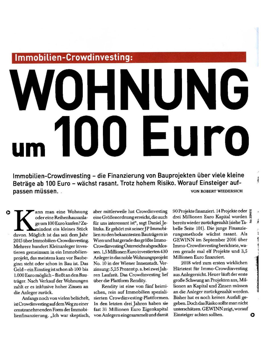 rendity's tweet photo. Das Wirtschaftsmagazin @gewinncom über @rendity, zwei unserer Projekte und die rasant wachsende Finanzierung von Bauprojekten. https://t.co/azSXx1x1yt