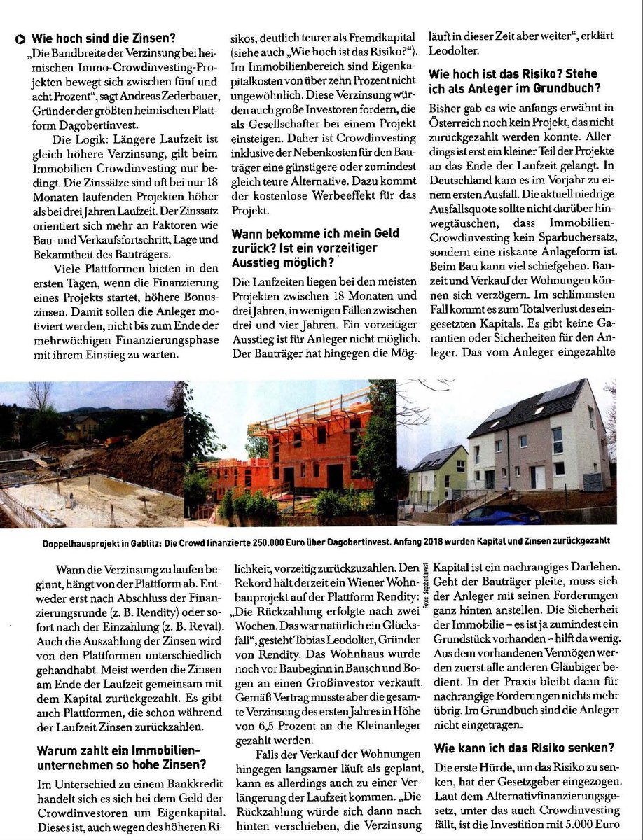 rendity's tweet photo. Das Wirtschaftsmagazin @gewinncom über @rendity, zwei unserer Projekte und die rasant wachsende Finanzierung von Bauprojekten. https://t.co/azSXx1x1yt