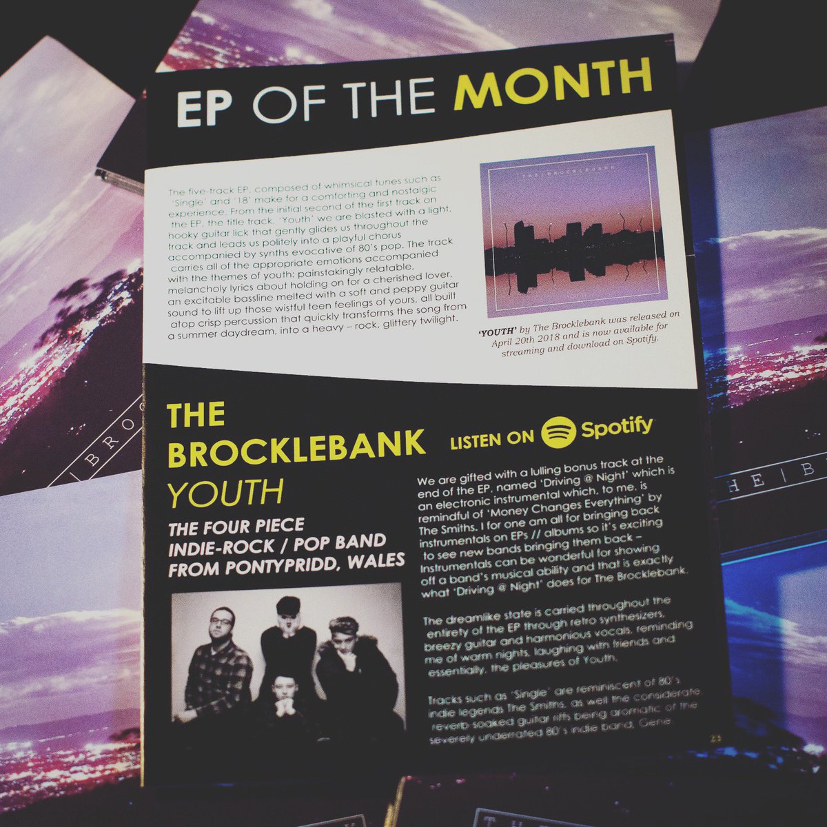Massive thanks to @lucy_mccourt / @intothegrooves_ for our first magazine feature and for making YOUTH EP of the month! To get a copy of the mag, head over to lucymccourt.com 😍