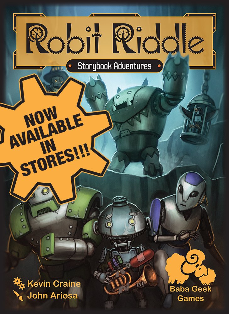 baba_geek's tweet photo. As of today you can walk into any #FriendlyLocalGameStore and ask for #RobitRiddle. Not that you need to, but you should totally do that. https://t.co/zCeOEGMonS