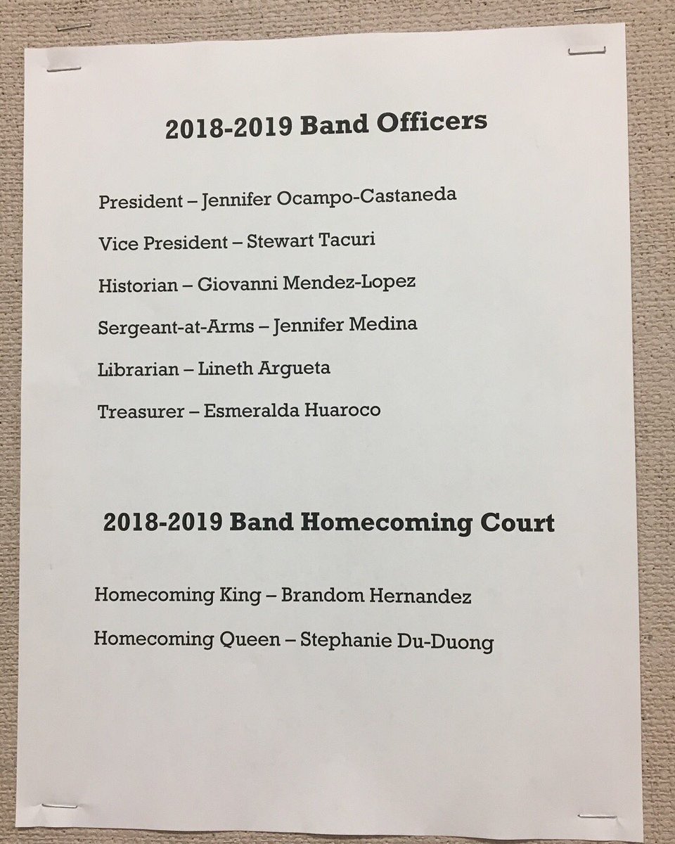 RedKnightMusic's tweet photo. Congrats to all our new section leaders and officers! 💛 If you are a new officer or section leader, please see Ms. If ASAP! https://t.co/QXE01wtpEm