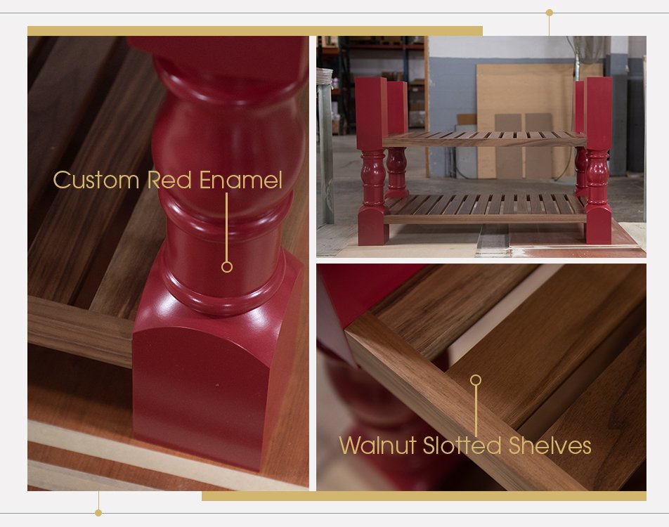 Plain_Fancy's tweet photo. Here are a few #bts photos of an interesting custom table designed by @hancocklumber. It was drawing rave reviews on the shop floor. #redcabinets #tableinspiration #tableideas #walnut https://t.co/xZqbagf1do