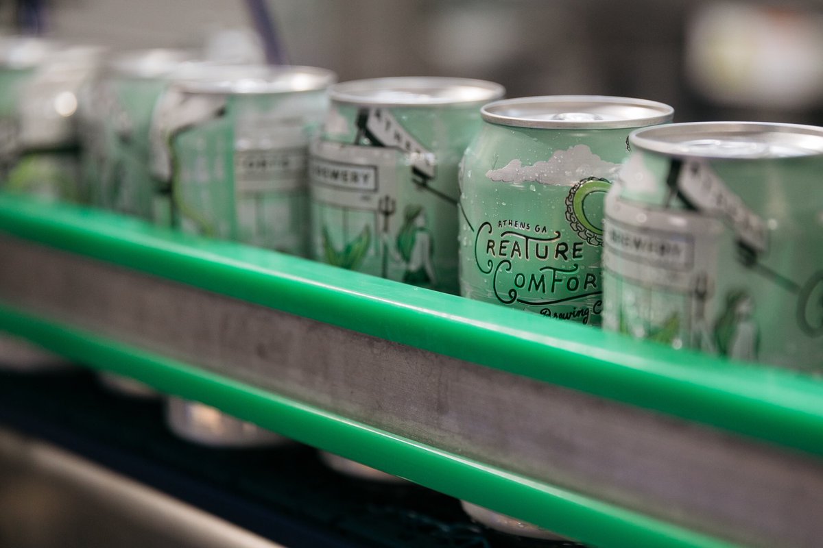 creaturebeer's tweet photo. We’re canning a lot of Tritonia with a Cucumber &amp; Lime today which will head out to both our markets of Athens &amp; Atlanta, so be on the lookout for cans in the next couples of weeks! We hope you get some for the poolside. #submergeyourself #tritonia https://t.co/n09JKJclAi