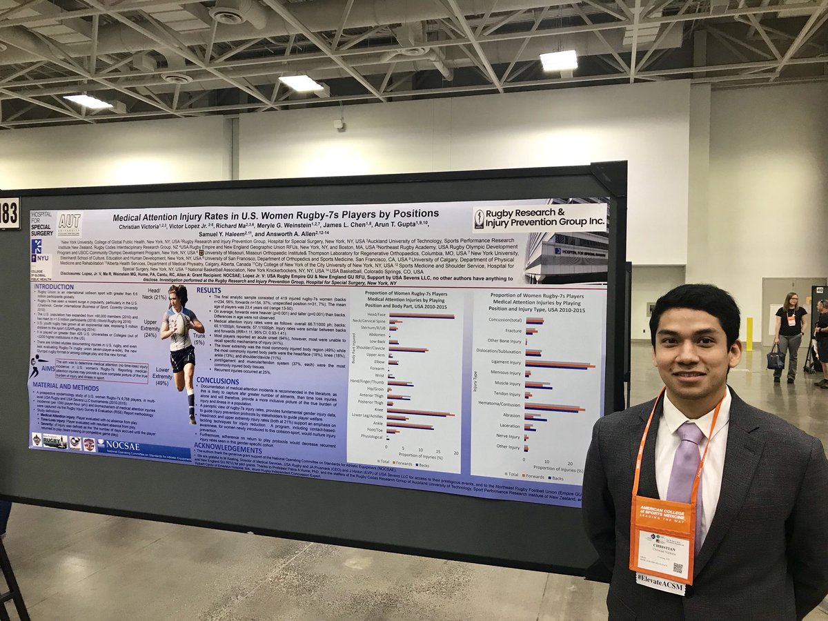 RichardMaMD's tweet photo. Medical attention injuries occurs frequently in U.S. men and women community Rugby-7s. #elevateACSM #Mizzou #MizzouMedResearch @rripg @MissouriOrtho https://t.co/arPssV5ty3