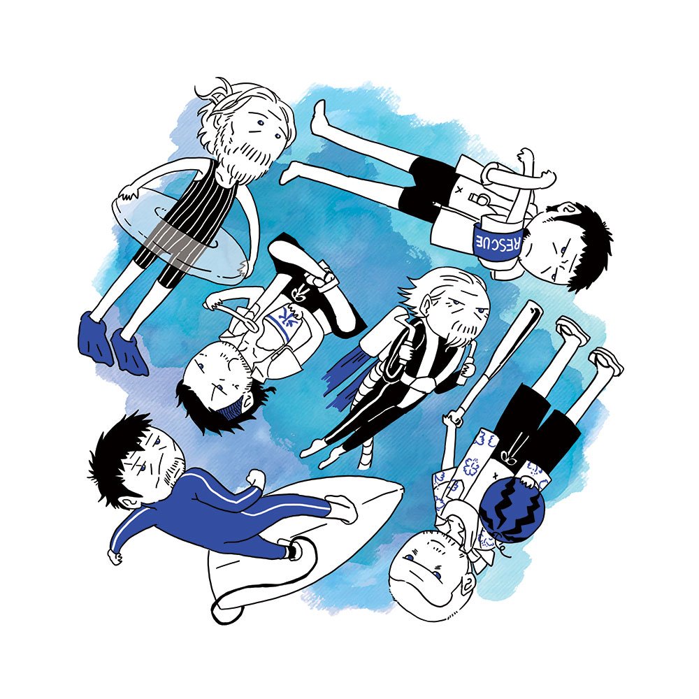 ミニタオルこんな感じで。おじさんたちの楽しい夏休みハンドタオル