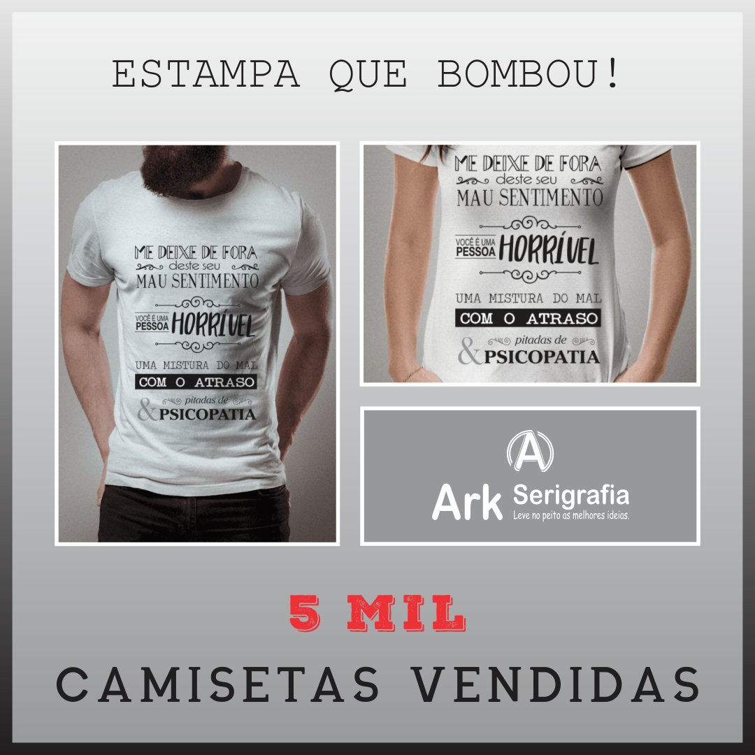 arkserigrafia's tweet photo. A estampa “VOCÊ NÃO É GILMAR, MAS É UMA PESSOA HORRÍVEL” BOMBOU no mês de maio. Chegamos a 5 mil camisetas vendidas com essa estampa e você vai ficar de fora?
👕👚☝💪👊😉⠀
#VoceNaoEGilmarMasEUmaPessoaHorrivel #estampasdequalidade  #arkserigrafia #job #vamoquevamo #junhocomecou https://t.co/wz3tGGhu56