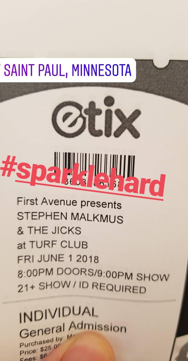 EatAllFace's tweet photo. Sparkling so hard on our way to MN for @MalkmusAndJicks tonight @TurfClubMN 🤘🏼✌🏽😎 #sparklehard https://t.co/bYPxjHR3h6