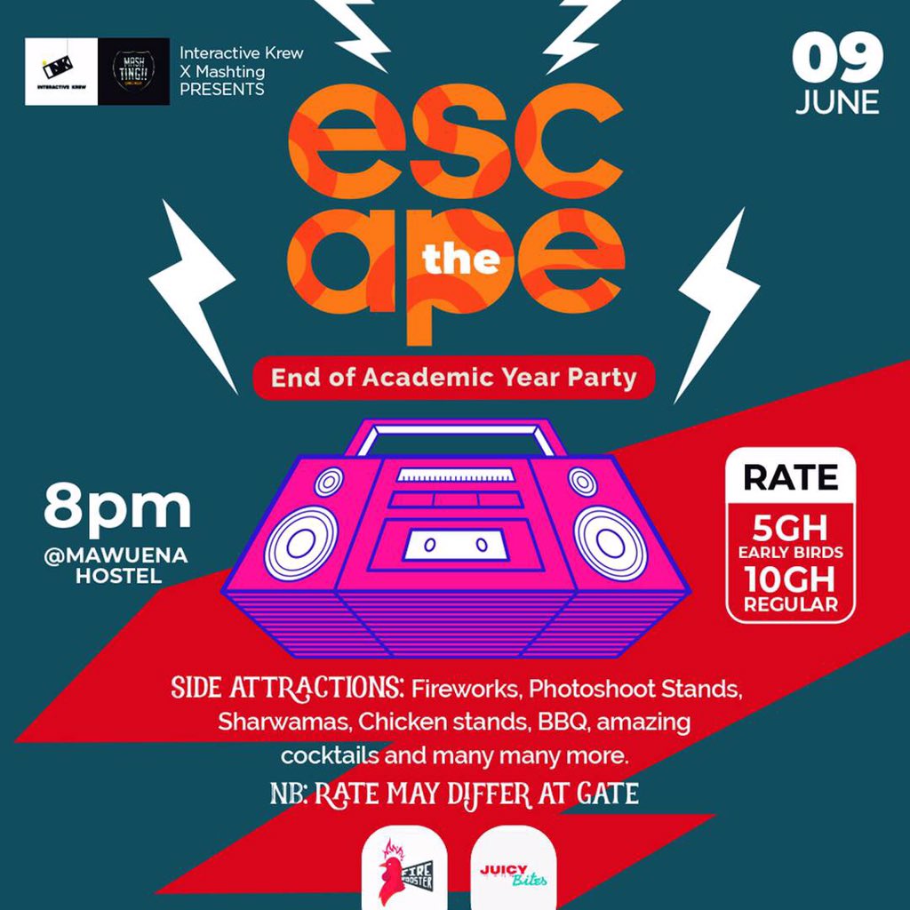 ItsAMashTing's tweet photo. We turning up right inside Central University!!!! This is not just an ordinary party but an #EscapeParty😋. Retweet for the culture all Central University students 🔥🔥🔥🔥 https://t.co/5kWKQR4DKA