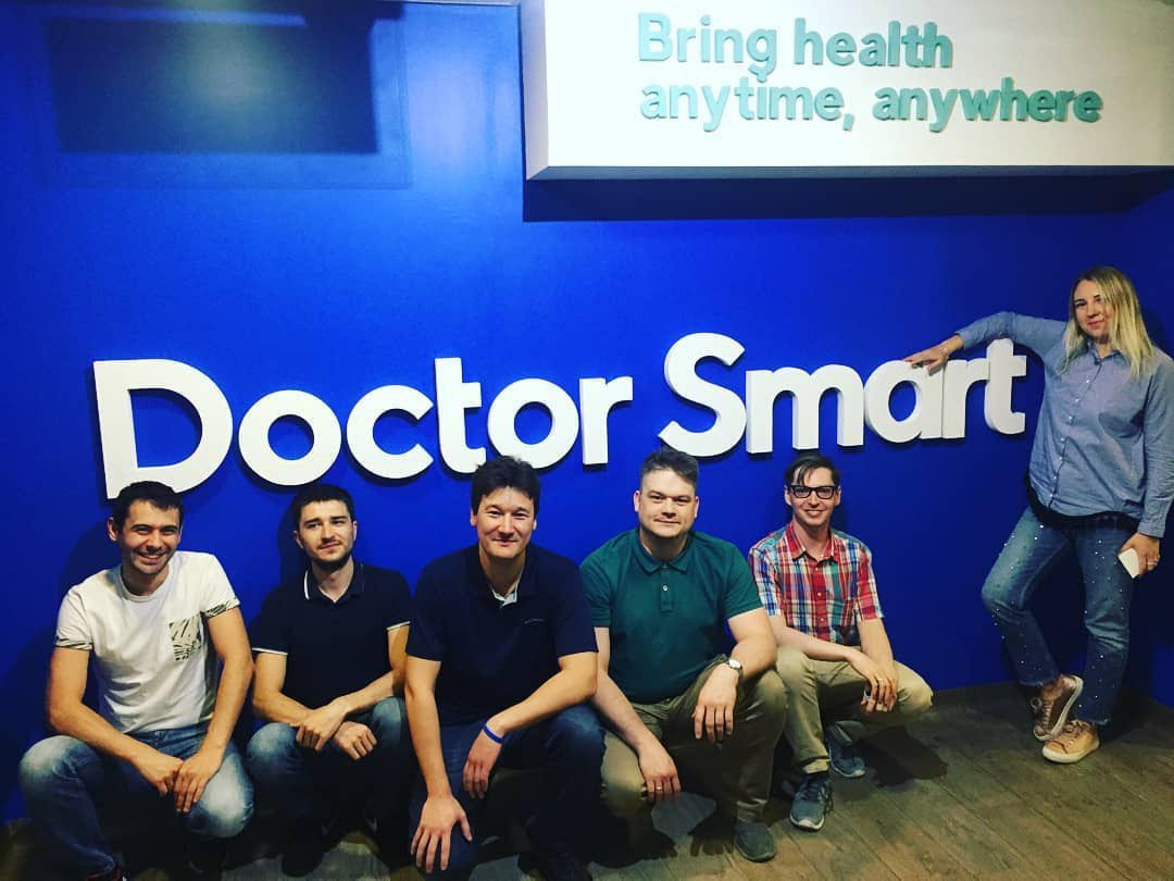 DoctorSmartEng's tweet image. A part of #DoctorSmart development team at the office. Easy to guess who's the boss in da house😎