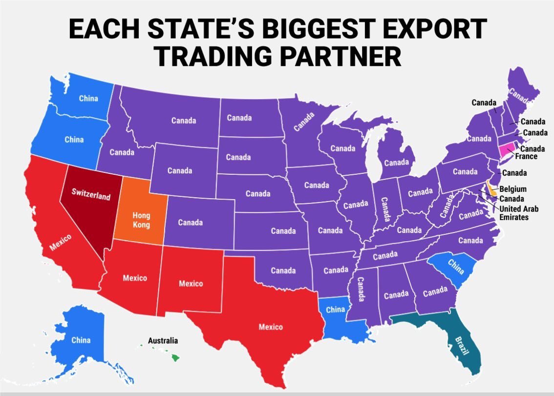 raoulbhaneja's tweet photo. Friends.  Trade war with Canada not a great idea for many pro Trump states.  #ablip? #dirtypool https://t.co/fnFqFBS14Q