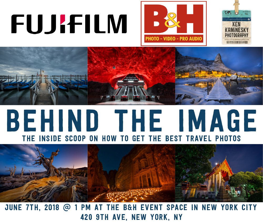 BHPhotoDaily's tweet photo. We're very excited to host @KenKaminesky in the #BHEventSpace THURS, 6/7, for an exciting 'Behind the Image' presentation.
You don't want to miss this! Register here: https://t.co/QKKMz5RJDm
#YouGoToBH #travelphotography #Fujifilm #BehindtheImage #learning https://t.co/UFSVVkcYO3