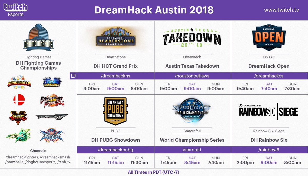 TwitchEsports's tweet image. LET’S GO! @DreamHack Austin has begun!

Here’s what to watch! #DHATX18