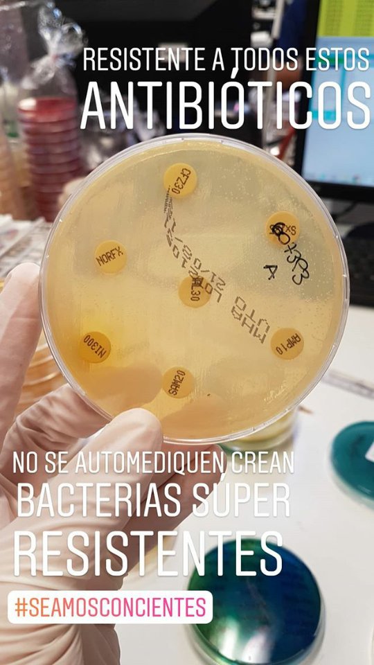 Si nos automedicamos creamos bacterias super resistentes y ya no habrán antibióticos con tratamientos efectivos. #SeamosConcientes