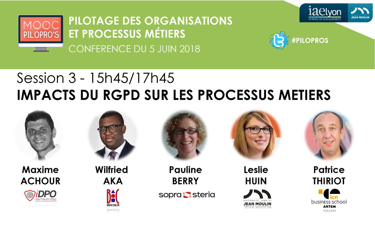 LeslieH_Fr's tweet photo. Rdv le 5 juin à l'@IAE_Lyon ou sur youtube @Pilopros pour notre conférence sur les #processus métiers 1/3 - Inscription pour le présentiel (uniquement) : https://t.co/Zwtmg6gL1A cc @SopraSteria_fr @BOCGroup https://t.co/31IUs18gqq