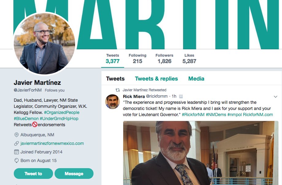 rickfornm's tweet photo. Thank you Rep. Javier Martinez. Support @JavierForNM for NM State House District 11! ✊🏼 https://t.co/1AhMQ4XiSI #RickforNM #NMDEMS #nmleg #nmpol https://t.co/63fxNB39BC
