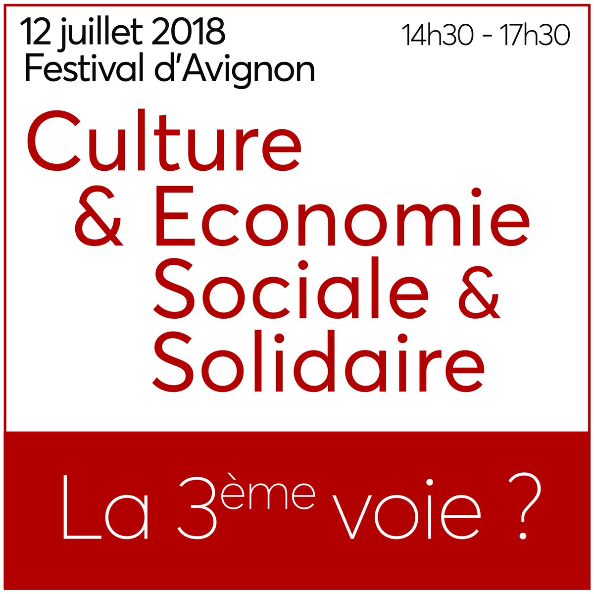lelabo_ess's tweet photo. A vos agendas ! La #Culture sera à l’honneur cet été ! Le @FestivalAvignon, la @Fondation_CC &amp; @lelabo_ess ont le plaisir de vous inviter à la #rencontre : « #CultureetESS : la troisième voie ? »
Le programme est ici >> https://t.co/8ghL8odART
Nous espérons vous y voir nombreux ! https://t.co/y0C8ZzqPnP