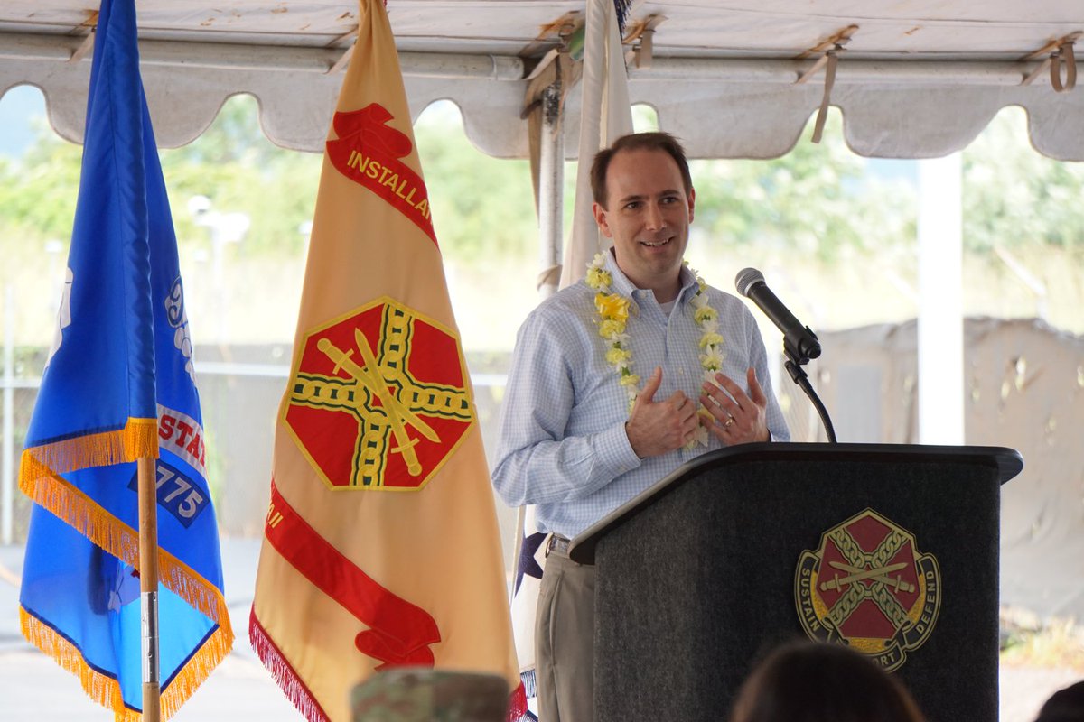 ArmyOEI's tweet photo. Yesterday was commemoration day for 50 MW multi-fuel power generation plant at #SchofieldBarracks. Remarks by #ASAIEE Mr. Jordan Gillis illustrated how this project enhances @USArmy #energy #resilience, #security, and readiness. https://t.co/Byxk0IO89s