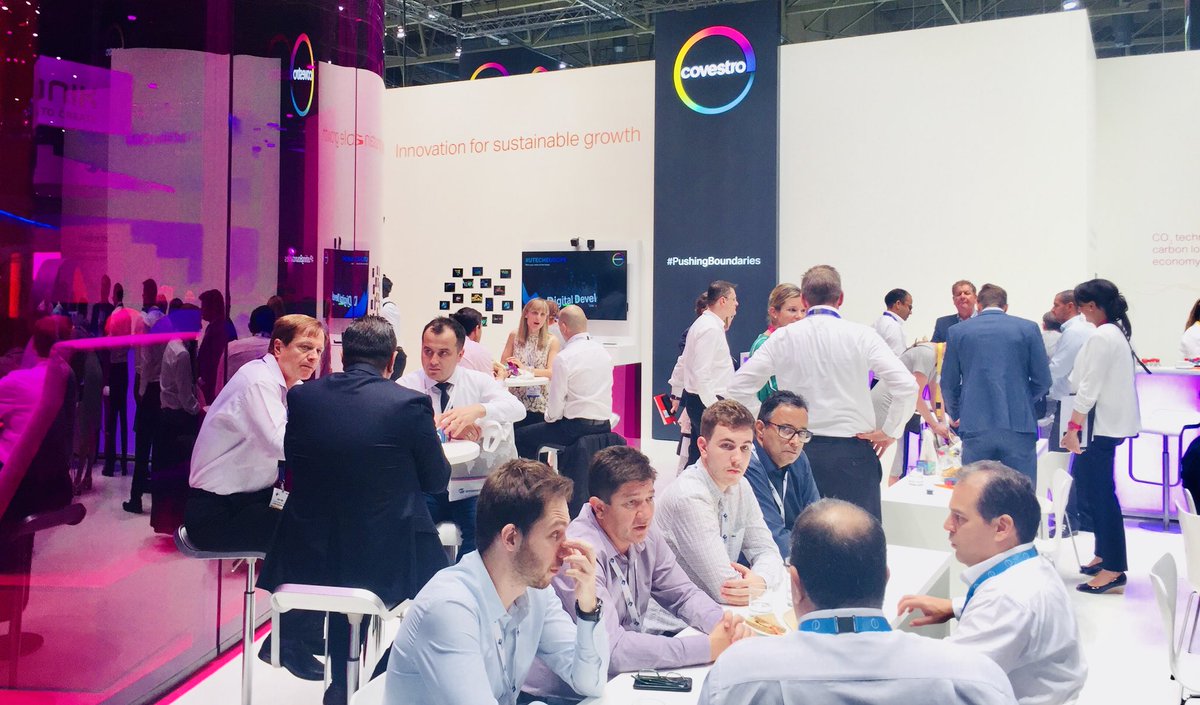 ncandelo's tweet photo. #Covestro living customer centricity at #UTECH2018 - Big focus on #innovation #digital #CarbonProductivity https://t.co/GX9rfTVnhi