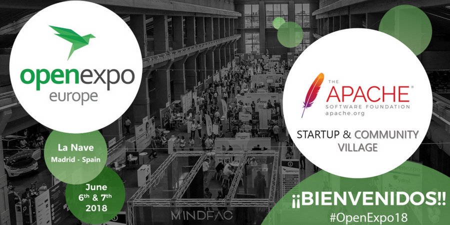 Meet members of the Apache community at <a href="/OpenExpoEurope/">OpenExpo Europe</a> 6-7 June/Madrid. We'll see you onstage <a href="/jimjag/">Jim Jagielski</a> <a href="/pjlucidi/">Piergiorgio Lucidi</a> <a href="/lresende1975/">Luciano Resende 🇧🇷🇺🇸</a> <a href="/IgnasiBarrera/">Ignasi Barrera ⛵</a> <a href="/PrasanthKothuri/">Prasanth Kothuri</a> <a href="/jbaquerot/">José Carlos Baquero 🤖</a> and on the conference floor with <a href="/ApacheCommunity/">ApacheCommunity</a> members openexpoeurope.com/?s=apache