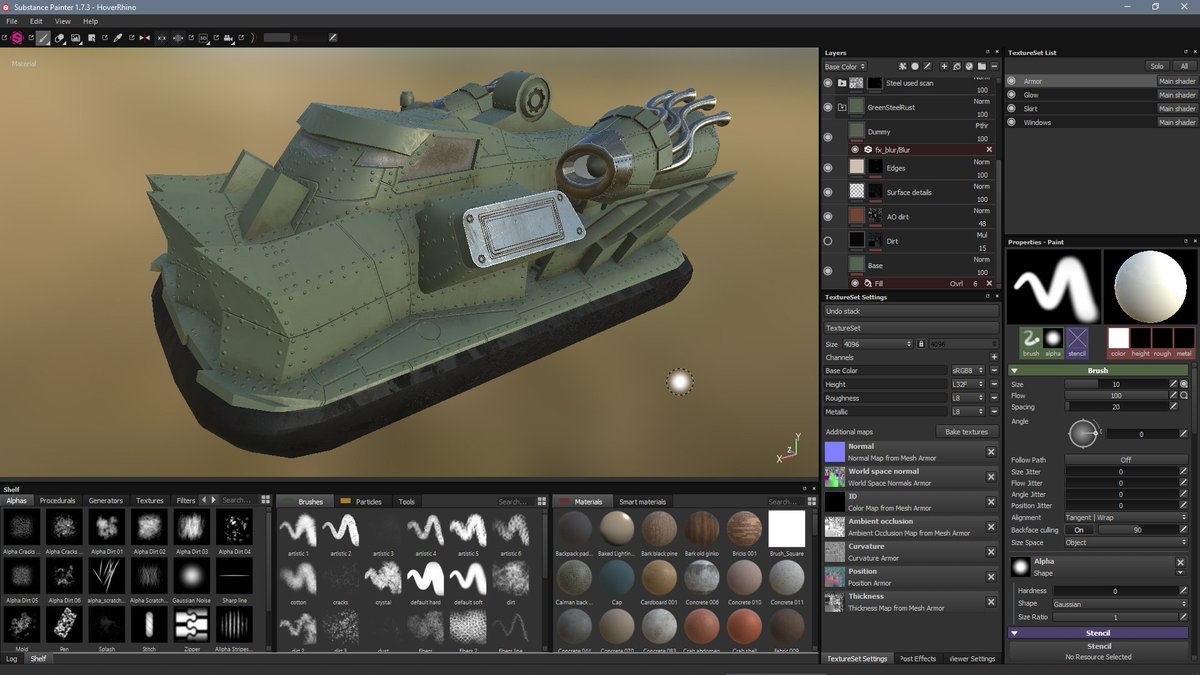 JigSaw_73's tweet photo. @Allegorithmic #SubstancePainter Looking to upgrade this weekend - Yes, I'm still using 1.x.x on @steam_games - Any discount codes out there for a regular, old user like me?!!? :-) Thanks.#indiedev #gamedev #UE4 #HoverTankArena https://t.co/Jz915hnlTe