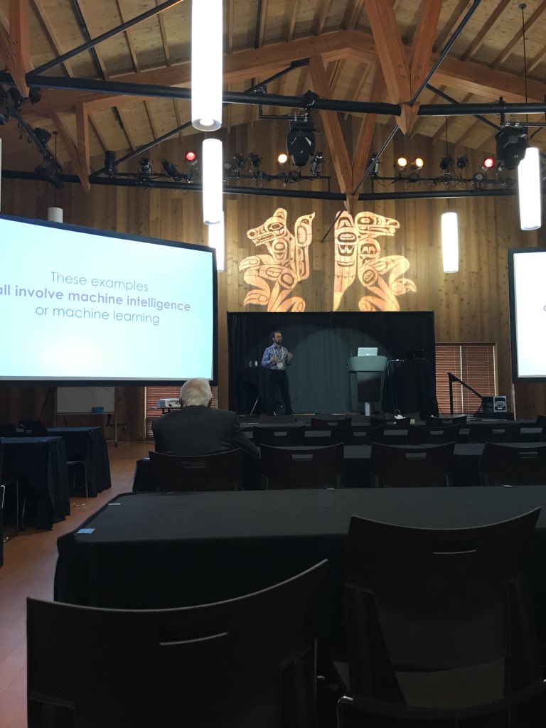 UBC_PMR's tweet photo. Time to incorporate data science at the clinical frontline. Great talk on artificial intelligence and machine learning by @PatrickPilarski #CAPMR2018 https://t.co/qMO9Crf0QH