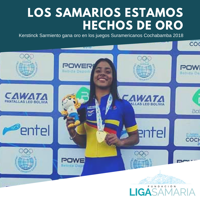 LigaSamaria's tweet photo. Comparte tu #OrgulloSamario Kerstinck Sarmiento medalla de oro en los 500 metros Cochabamba 2018 https://t.co/BSzombpZIh