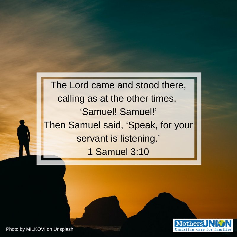MothersUnion's tweet photo. Lord, we pray that we will be more like your servant Samuel, eager to listen and to follow #Amen #MiddayPrayers https://t.co/9R18nQLyLZ