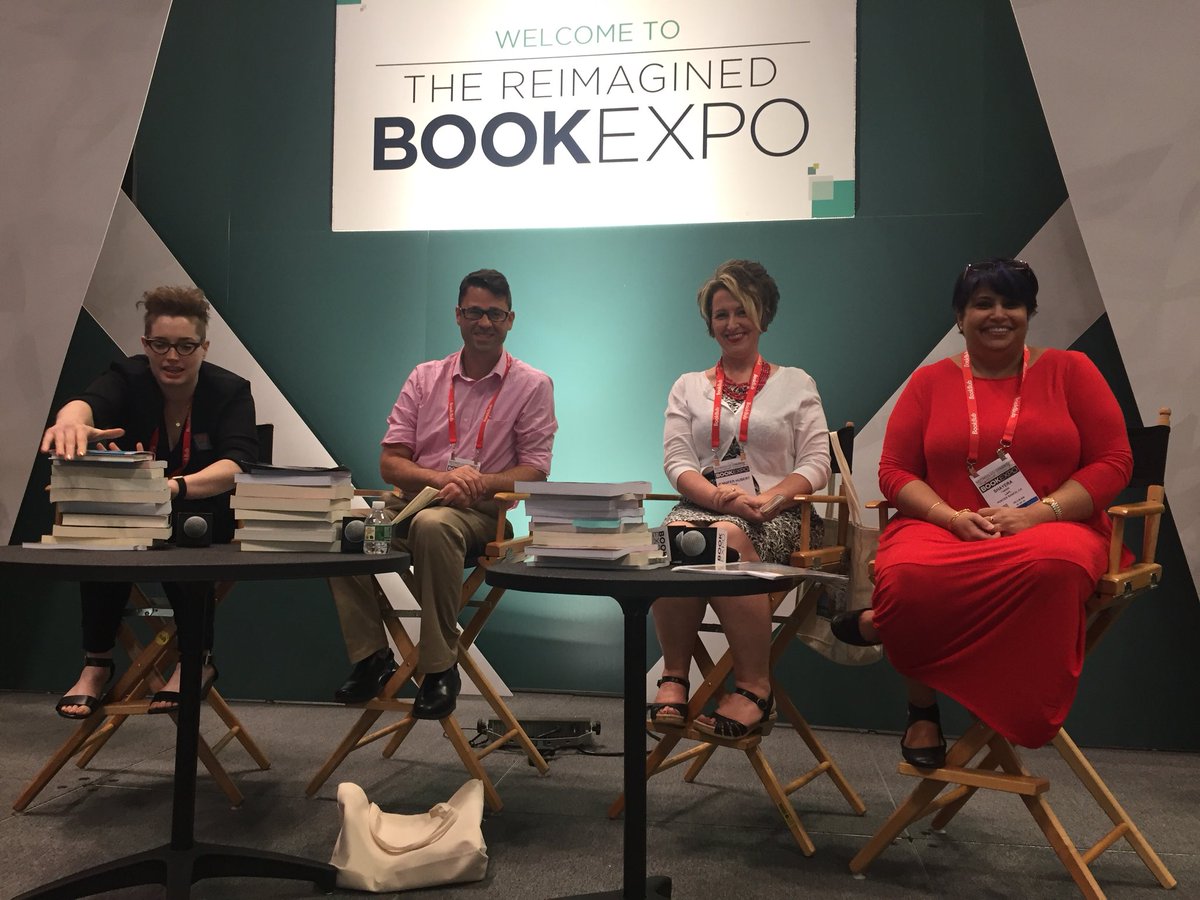 best session of #bookexpo18: librarian shout ‘n’ share with @bookavore @greggwinsor @ReadingRants @shayera and our host @willywaldo of @LibraryJournal