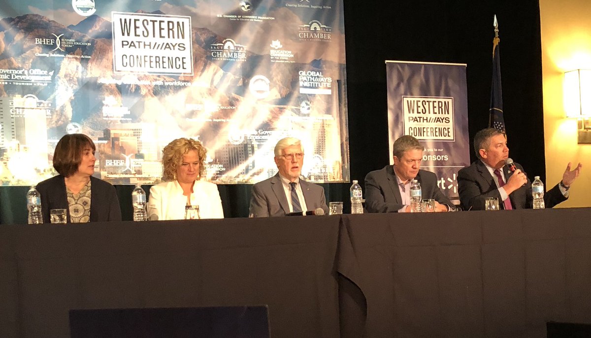 JonSPierpont's tweet image. Moderated a panel today at the #pathways18 conf w/ colleagues &amp;amp; leaders from other western states. We are all doing  amazing work to help build workforce programs. It’s essential to bring policy makers and administrators together to create change. #utpol