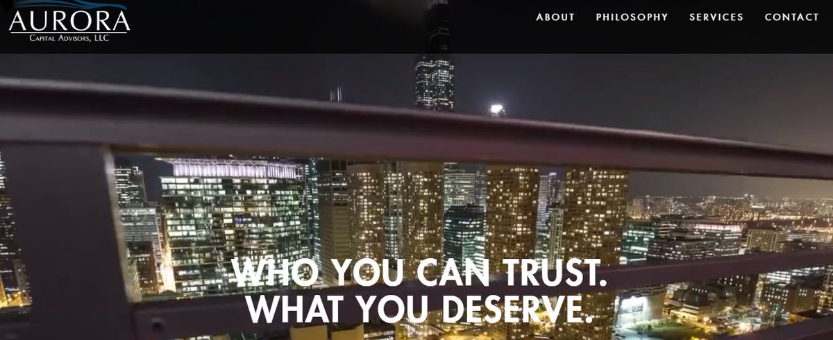 Home page of the mortgage broker, Aurora Capital Advisors, that handled the origination of the fraudulent multi-family CMBS loans discussed earlier this week. Can't make it up: