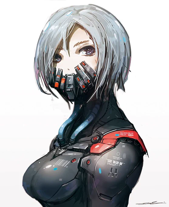 前に久々にラクガキで女の子描いたやつ。
今見たらメカ部分だけ質感良かったので公開。 