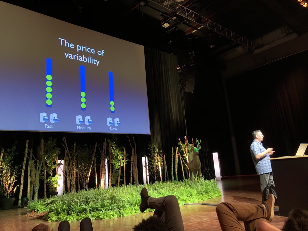 bridgetkromhout's tweet photo. Queue variability: worthwhile to analyze why a request is slow (as you could end up with a slow request at the front of every queue.) @jedberg #dotscale https://t.co/QwbTVOWCXm