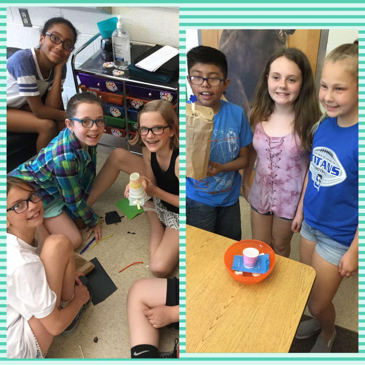 UPDATE: We now have a floating drink holder (just in time for summer!) and a coin bank! Woah, I am blown away by the collaboration and innovation this morning! #mysterybags #butlerinnovationday