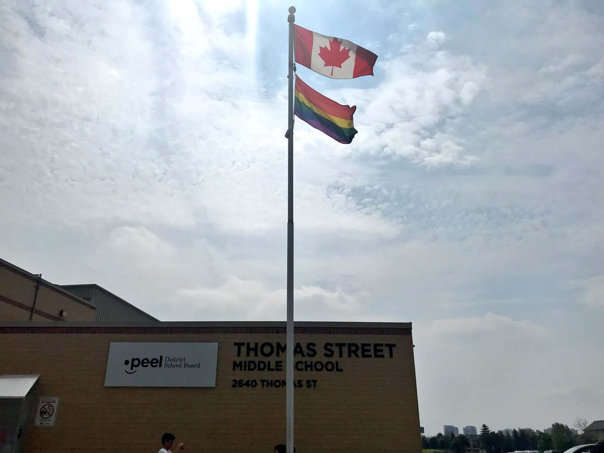 Celebrating with 602 the pride flag being raised today 🏳️‍🌈 💕#tsmspride #raisetheflag #PeelProud