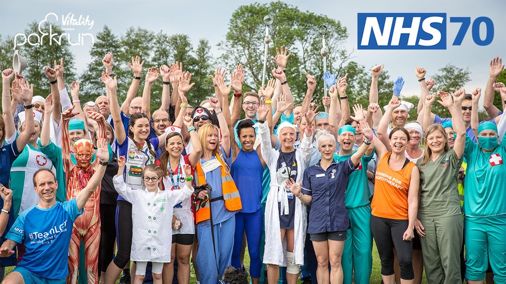 AntonyTiernan's tweet photo. On Saturday 9 June, 85,000 people are expected to take part in 'parkrun for the NHS' - a special event organised with @parkrunUK to mark the NHS's 70th. Over 300 parkruns are taking part. Are you? You can run, jog, walk or volunteer! https://t.co/PCLsE3BjWJ #NHS70 #loveparkrun https://t.co/ii2EwzTEQX