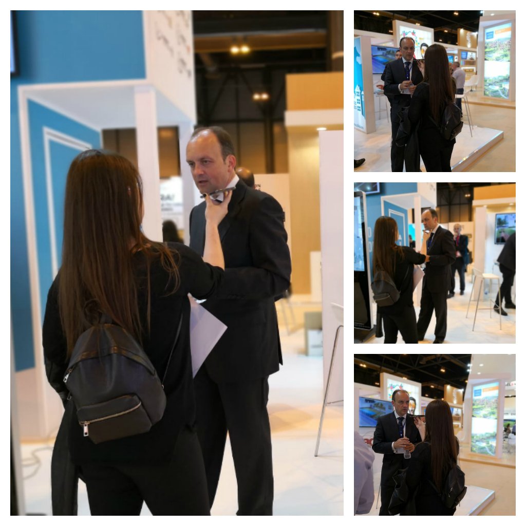 CONCOVI_Espana's tweet photo. Javier de Osma, Responsable del Registro de Demandantes de @CONCOVI_Espana atiende a #proyect360. Nuestro stand en #SIMA2018 despierta la curiosidad por conocer en qué consiste el movimiento #cooperativo. @simaexpo https://t.co/eWGBEFal5b
