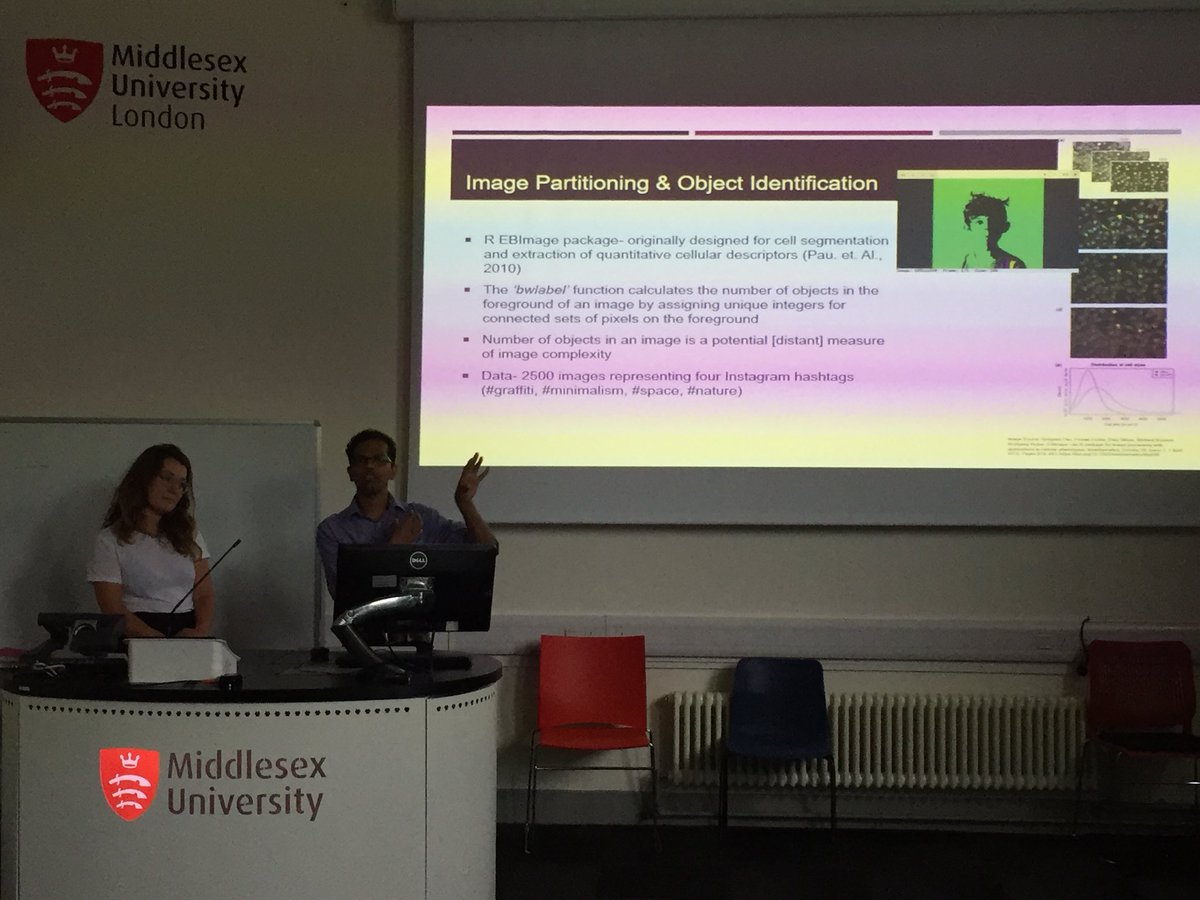 JannaJoceli's tweet photo. Using image partitioning and object identification to study images on Instagram - Chamil Rathnayake, Irida Ntalla and Alejandro Abraham. #mdxinstaconference https://t.co/0mYuk6nDJq