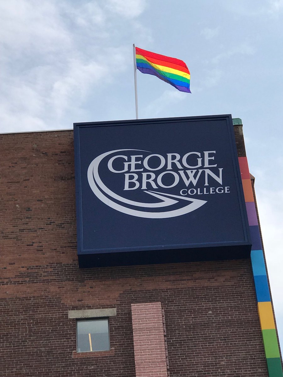 AdrienneGalway's tweet photo. Raising the Pride flags at GBC! #GBC https://t.co/Hflk2p1fz5