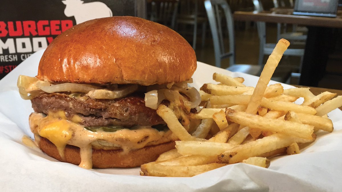 burgermoovment's tweet photo. It's back! It’s the Juicy Lucy… Your favorite secret menu item is the June Burger of the Month!
#juicylucy #socheesy #grilledonions #gooeycheese #burger #burgerofthemonth #juneburger #cheeseburger #angusbeef #angusburger #americancheese #cheese #frenchfries #fries #elmwoodpark https://t.co/jzRioHRQnS