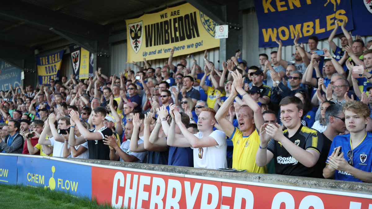 AFCWimbledon's tweet photo. Unequivocal support from #AFCW fans for safe standing at matches with 98 per cent wanting to have the option to do so, according to @EFL survey: https://t.co/2O48lAz8eP @TheDonsTrust https://t.co/EPJ2slXL7q