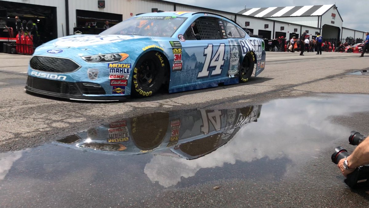 HaasFactoryTeam's tweet photo. #NASCAR Cup Series practice is in the 📚! @ClintBowyer led his SHR teammates with a P3 run in his No. 14 @BuschBeer Light Ford Fusion. Here's where the rest of them ended up on the leaderboard:

@KevinHarvick P5
@KurtBusch P6
@Aric_Almirola P19

#Pocono400 https://t.co/TBaXrlWLfd