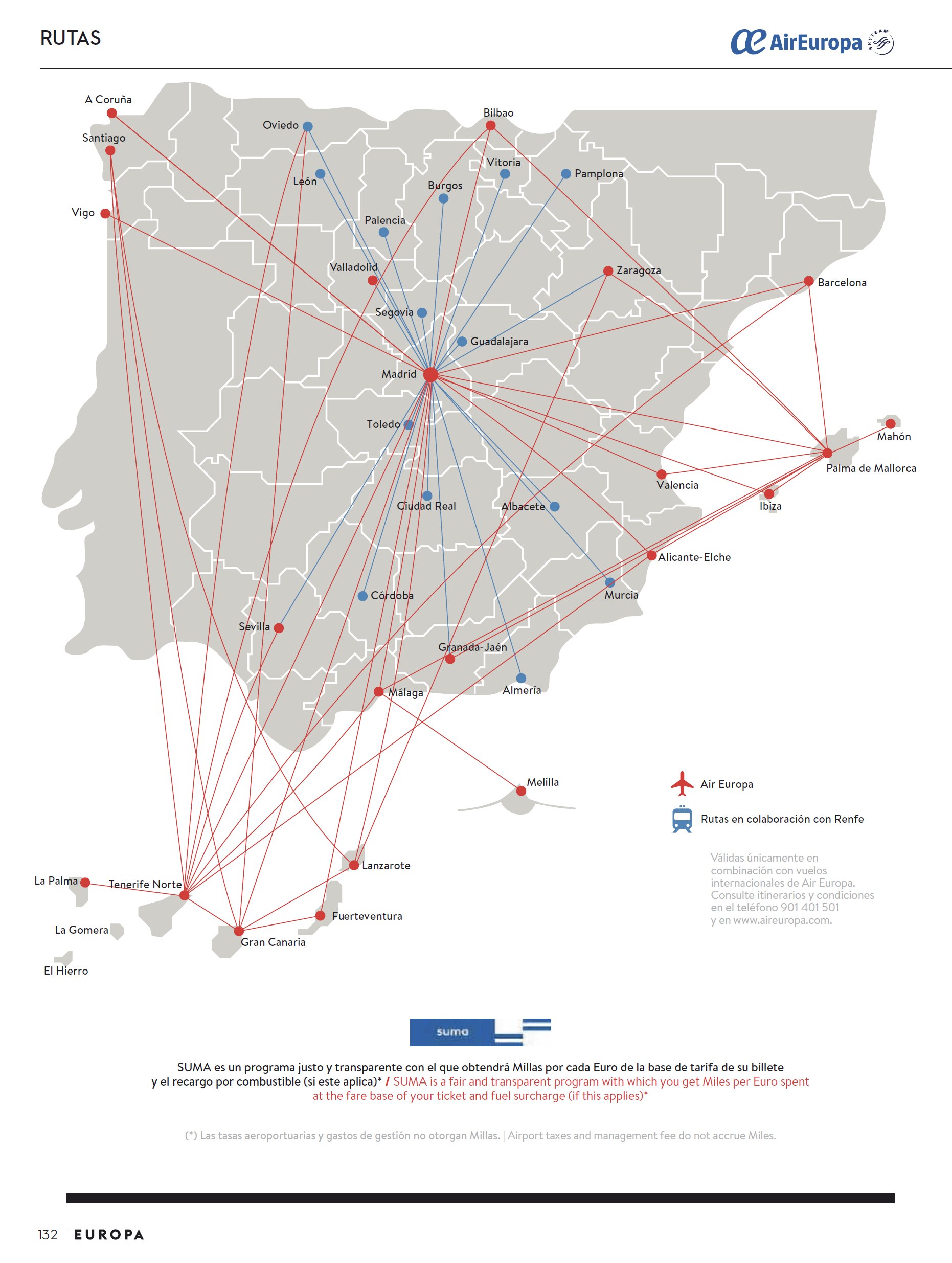 Productie lood of Airlineroute on Twitter: "Air Europa route map, June 2018 (from inflight  magazine "Europa") https://t.co/QvLU55qrTP" / Twitter