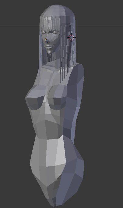 体作った
顔も三角メッシュはあんましよく無いとおもって作り直した。 