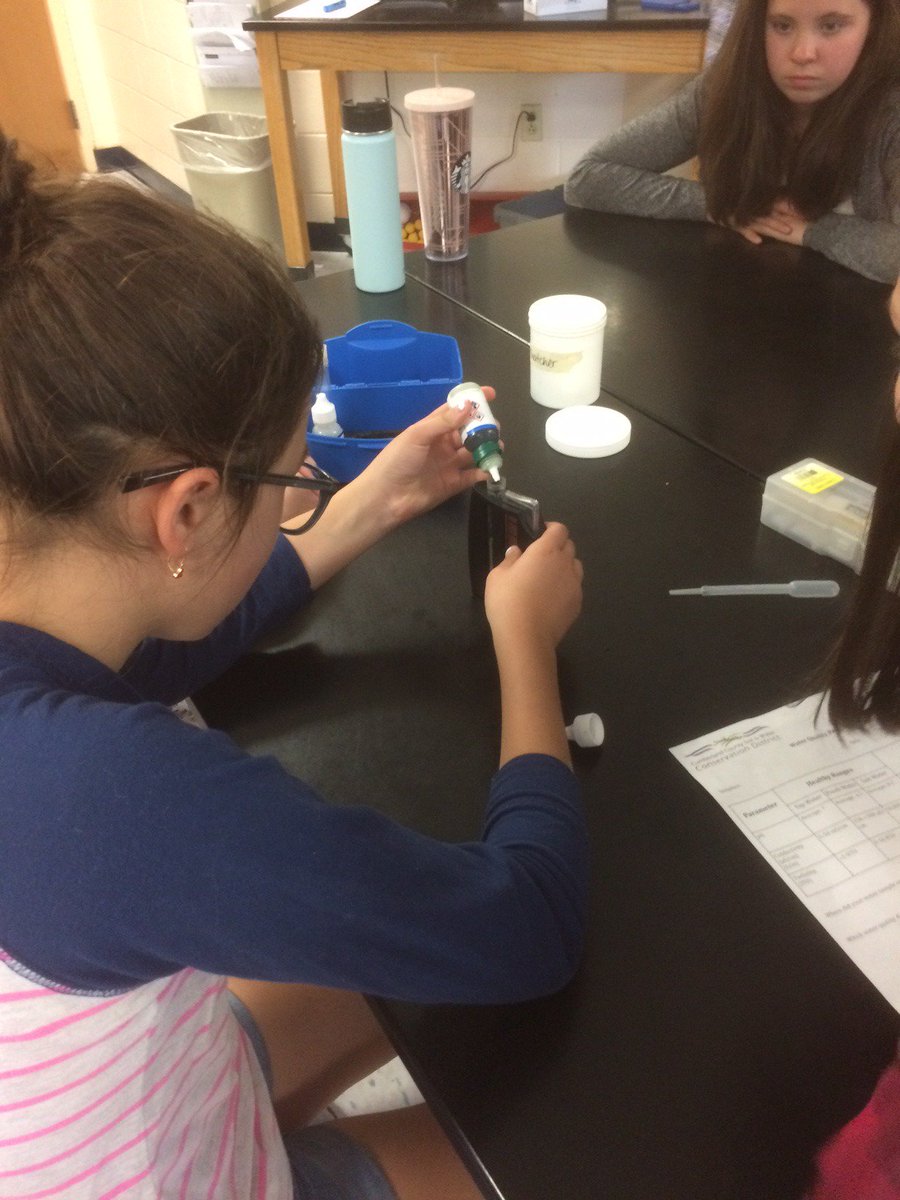 morgancuthbert's tweet photo. Thank you Cumberland Soil and Water and Jenna M-S. Ss testing water samples to explore turbidity, pH, and conductivity. They then formulated an answer on how water runoff impacts our Royal River. @YarmouthHMS @MAINETOY @Milken #ConnectC2C https://t.co/FrFaj3H8km