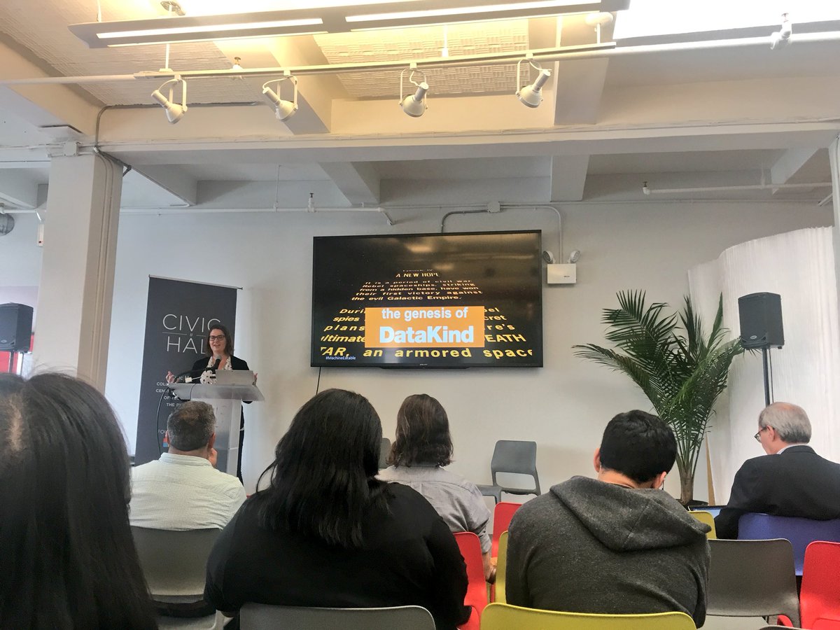 christinezhang's tweet image. .@augustincaitlin present the perfect “origin story” slide of @DataKind #machineeatable @CivicHallLabs @MicrosoftNY ⚡️⚡️⚡️