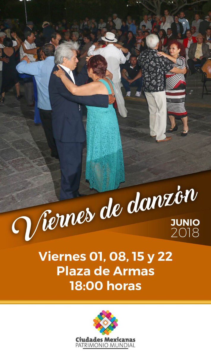 slpcultura's tweet photo. A ti que te gusta bailar... Recuerda que todos los viernes son #ViernesDeDanzón en Plaza de Armas a partir de las 18:00 horas.
¡Ven con toda tu familia y diviértete! 
#TurismoYculturaMunicipal https://t.co/0ZCI0cxZtF